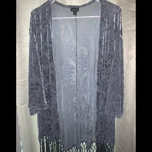 Torrid size 1/2 burnout and tassels velvet kimono